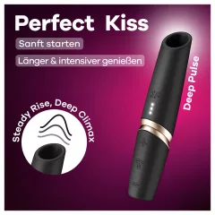 Satisfyer Perfect Kiss - rúzs vibrátor (fekete)