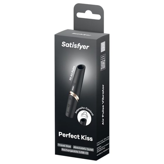 Satisfyer Perfect Kiss - rúzs vibrátor (fekete)
