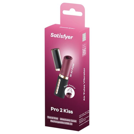 Satisfyer Pro 2 Kiss - léghullámos rúzs vibrátor (fekete)