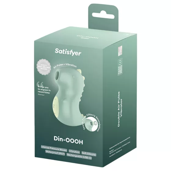 Satisfyer Din-OOOH - léghullámos csiklóizgató vibrátor (zöld)