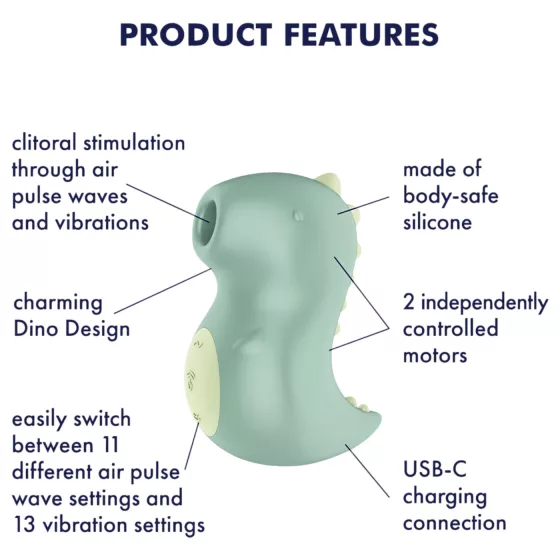 Satisfyer Din-OOOH - léghullámos csiklóizgató vibrátor (zöld)