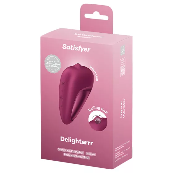 Satisfyer Delighterrr - gördülőgolyós csiklóvibrátor, csiklóizgató (piros)