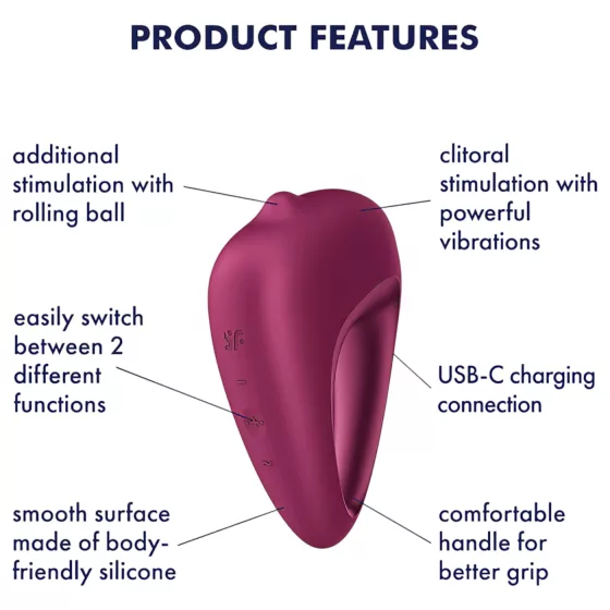 Satisfyer Delighterrr - gördülőgolyós csiklóvibrátor, csiklóizgató (piros)