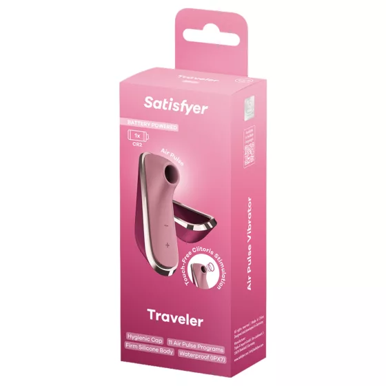Satisfyer Traveler - léghullámos csiklóizgató, elemes (rózsaszín)