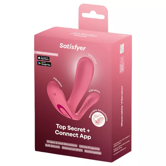 Satisfyer Top Secret+ - viselhető G-pont- és anál vibrátor (rózsaszín)