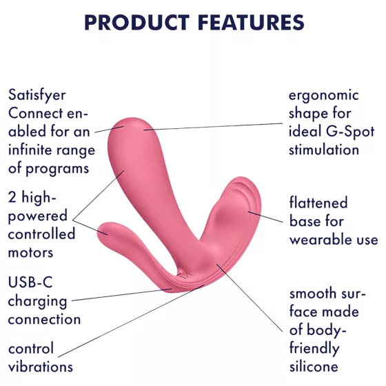 Satisfyer Top Secret+ - viselhető G-pont- és anál vibrátor (rózsaszín)