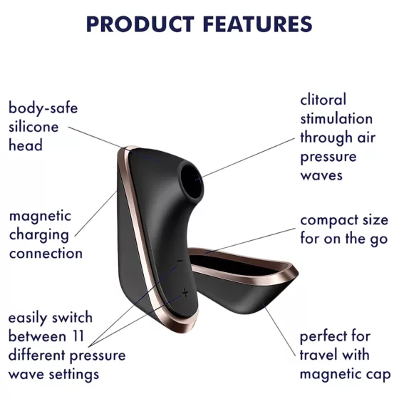 Satisfyer Traveler - léghullámos csiklóizgató, akkus (fekete)