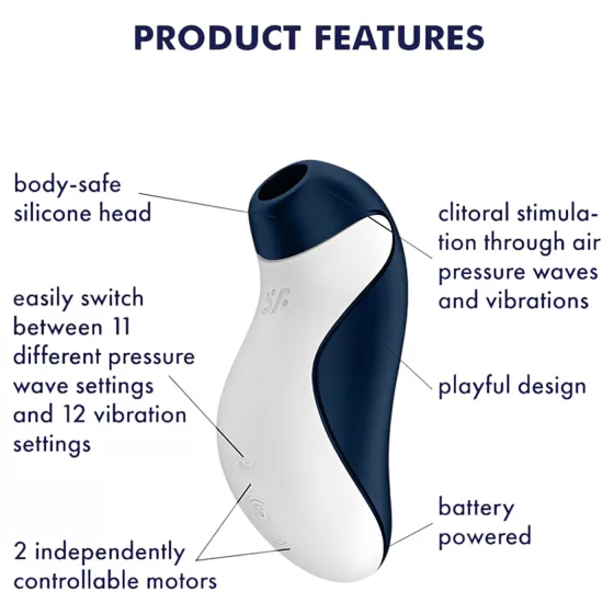 Satisfyer Orca - léghullámos és vibrációs csiklóizgató (kék)