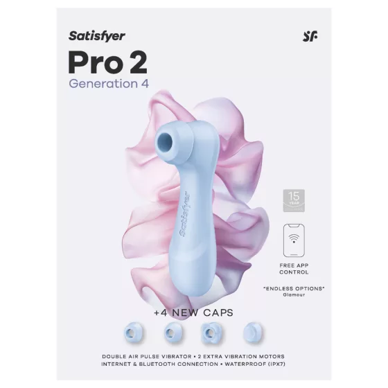 Satisfyer Pro 2 Gen4 - App-vezérelt léghullámos csiklóizgató (kék)