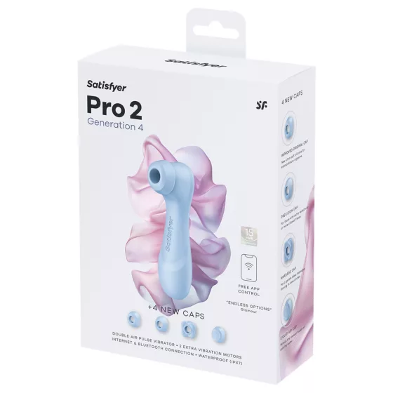 Satisfyer Pro 2 Gen4 - App-vezérelt léghullámos csiklóizgató (kék)