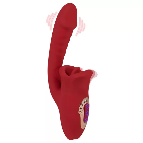 EIS Passion Lips - G-pont vibrátor nyaló funkcióval (piros)