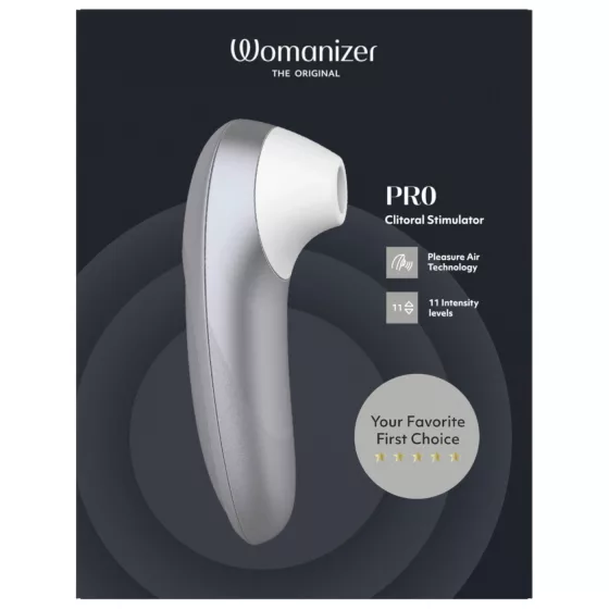 Womanizer Pro - léghullámos csiklóizgató (szürke)