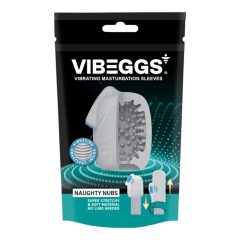   VIBEGGS Naughty Nubs - vibrációs tojás maszturbátor (fehér)