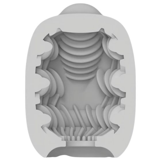 VIBEGGS Ribs Delight - vibrációs tojás maszturbátor (fehér)