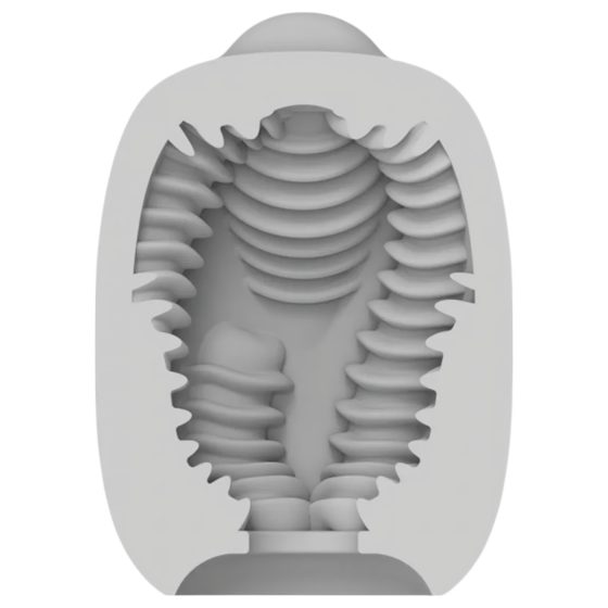 VIBEGGS Twisty Tongues - vibrációs tojás maszturbátor (fehér)