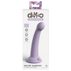   Dillio Secret Explorer - tapadókorongos dildó (17cm) - lila
