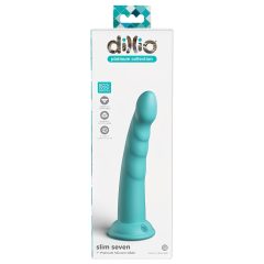   Dillio Slim Seven - tapadókorong stimuláló dildó (20cm) - türkiz