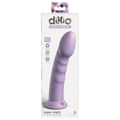   Dillio Super Eight - tapadókorong szilikon dildó (21cm) - lila
