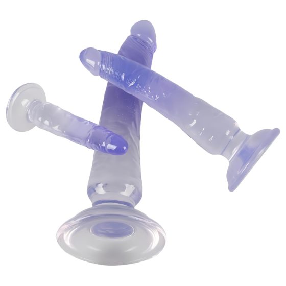 Crystal Clear - anál tréner dildó készlet - 3db (átlátszó-kék)