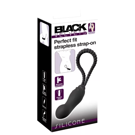 Black Velvets Perfect Fit - felcsatolható dildó (fekete)