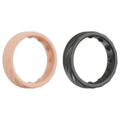   You2Toys 4in1 - pénisz- és heregyűrű szett (natúr-fekete)