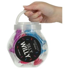   Silly Willy - tapadókorong szilikon dildó - 12 db (színes)