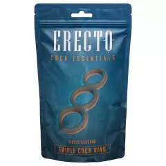 Erecto - tripla péniszgyűrű (fekete)