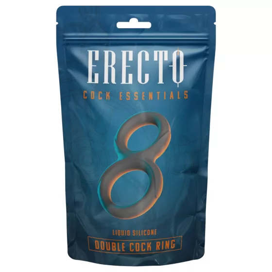 Erecto - dupla péniszgyűrű (fekete)