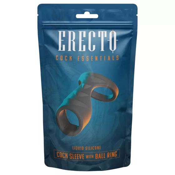 Erecto - 2in1 péniszgyűrű (fekete)