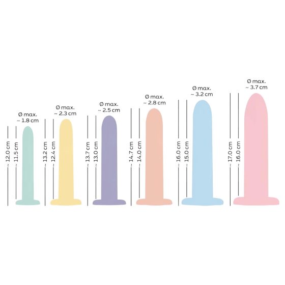 Six in a Row - dildó trainer szett - 6db (színes)