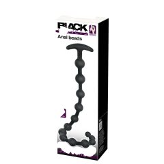 Black Velvets - gyöngyös anál dildó (fekete)