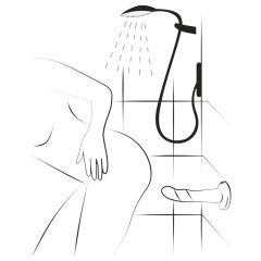 ROMP Piccolo - rugalmas szilikon dildó (kék-lila)