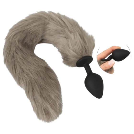 You2Toys - szilikon anál plug és farok (szürke)