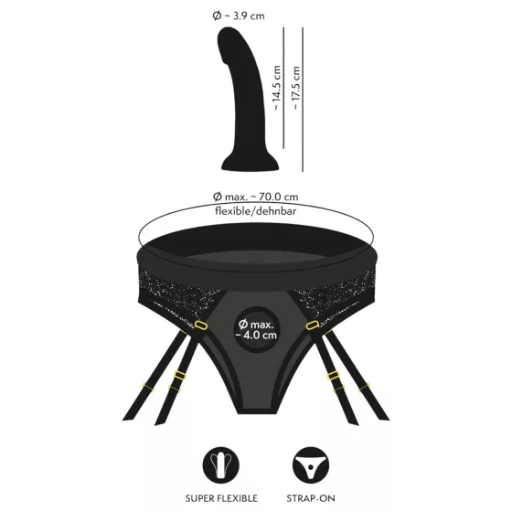 You2Toys - felcsatolható dildó alsóval (fekete)