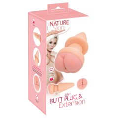 Nature Skin - anál plug és péniszköpeny (natúr)