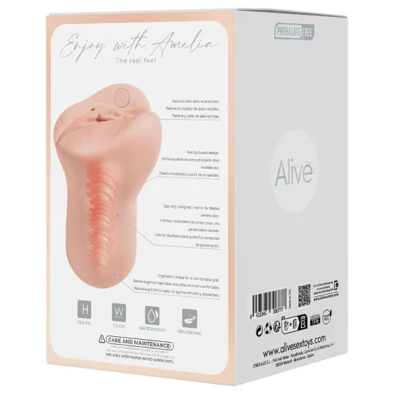 Alive Amelia S - műpina maszturbáror (natúr)