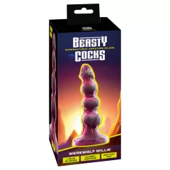   Beasty Cocks - bordó Werewolf Willie dildó tapadókoronggal (21 cm)