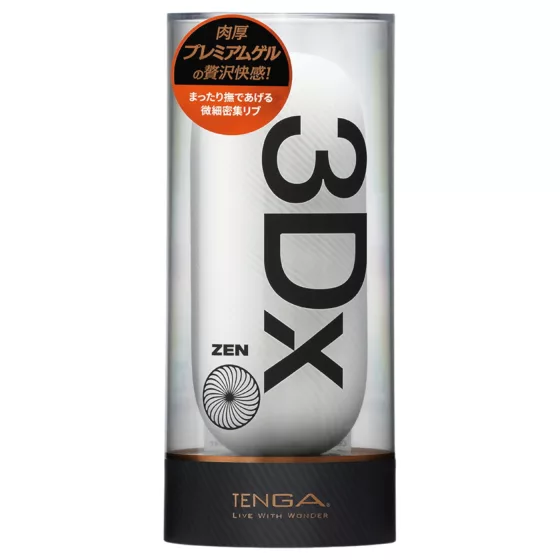 TENGA 3Dx Zen - 3D mintás férfi maszturbátor (fehér)