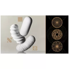   TENGA 3Dx Spiral - spirál mintás férfi maszturbátor (fehér)