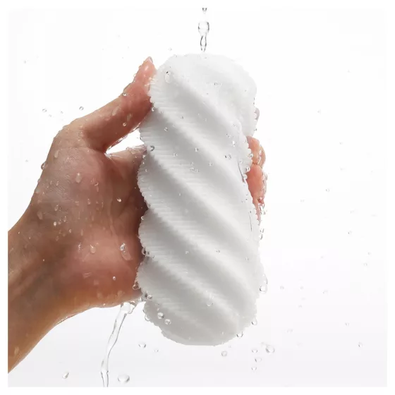 TENGA 3Dx Spiral - spirál mintás férfi maszturbátor (fehér)