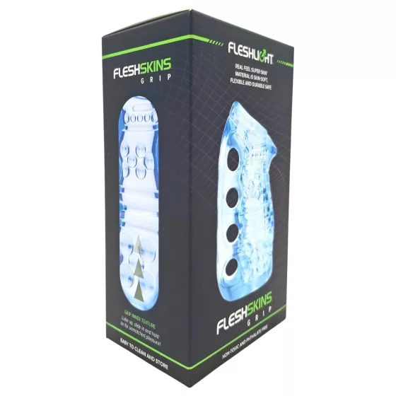 Fleshlight Fleshskins Grip Blue Ice - két végén nyitott maszturbátor (kék)