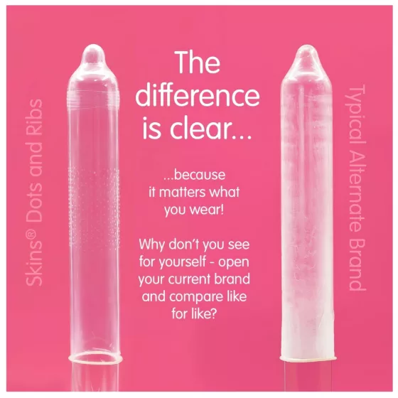 Skins - bordázott és pontozott óvszer (8db)