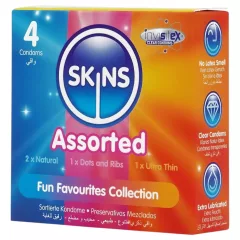   Skins - vegyes óvszer - pontozott, natural, extra vékony (4 db)