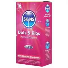 Skins - bordázott és pontozott óvszer (16 db)