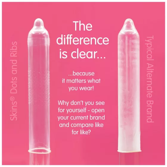 Skins - bordázott és pontozott óvszer (16db)