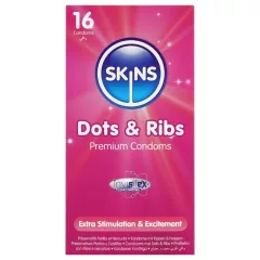 Skins - bordázott és pontozott óvszer (16 db)