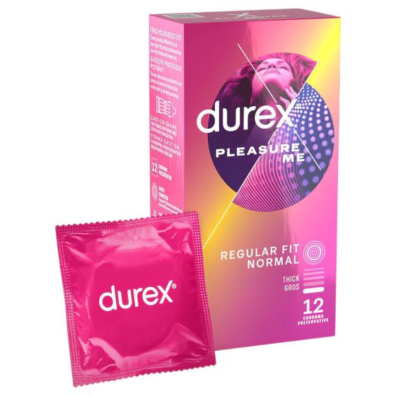 Durex Emoji PleasureMe - bordázott-pontozott óvszer (12db)