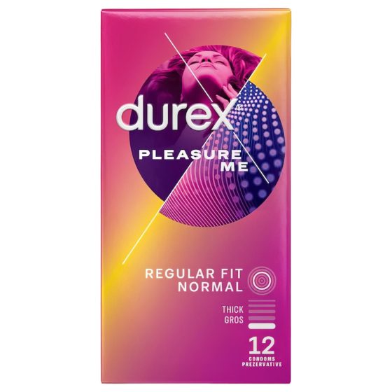 Durex Emoji PleasureMe - bordázott-pontozott óvszer (12db)