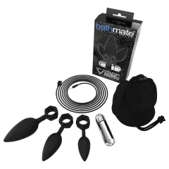   Bathmate Anal Training Plugs Vibe - vibrációs anál plug szett (fekete)