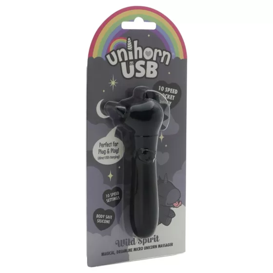Unihorn Wild Spirit - akkus, vízálló mini vibrátor (fekete)